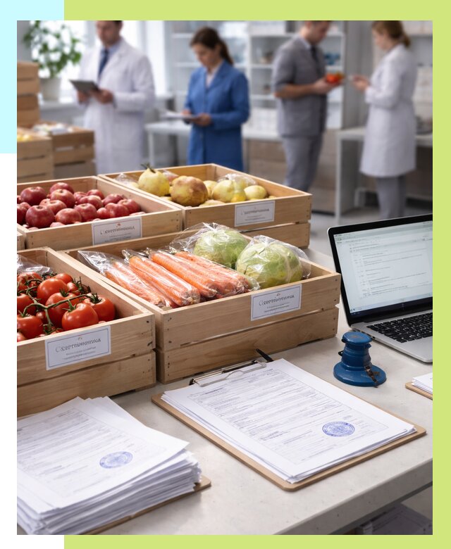 Сертификация овощей и фруктов в Борисоглебске от 8843 р. | Алешин-Брс